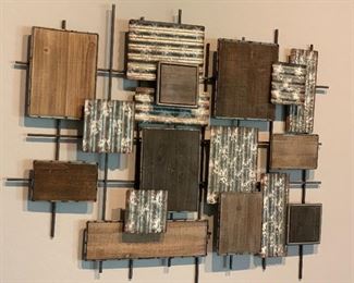 Rustic Contemporary Square Wall Decor 28x32.5x2in HxWxD