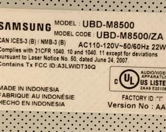 Samsung 4k Ultra HD Blu-Ray DVD Player UBD-M8500		
