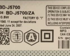 #2 Samsung Blu Ray DVD Player BD-J5700		
