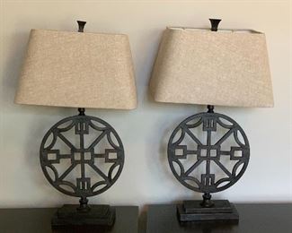 2pc Medallion Lamps Pair	29x17x10in	HxWxD
