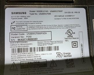 #2 Samsung 49IN UHD 4K SMART TV UN49MU700F	23.75x43x12d (at base)	HxWxD
