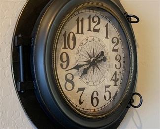 28in Rustic Tin Wall Clock 28.5in Diameter HxWxD