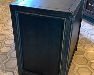 2pc Rustic Dark Wood End Tables PAIR 24x14x24in HxWxD