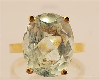 aquamarine and gold ring