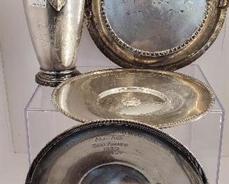 Silver plate vintage trophy trophies