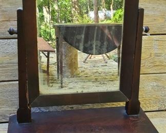 Antique bachelors dresser mirror and single drawer please see for condition