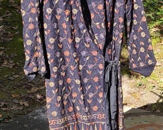 Vintage ladies over coat with hand embroidery please view for size and condition.