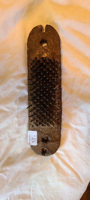 Antique wool and fiber comb.
