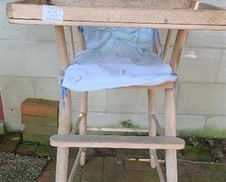 Antique childs highchair