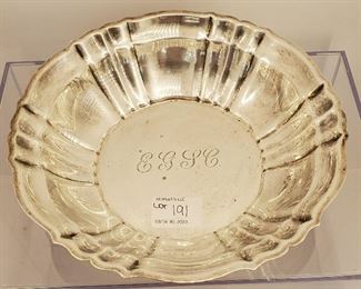 Sterling Silver monogrammed bowl