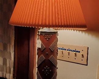 wall paper wood roller lamp