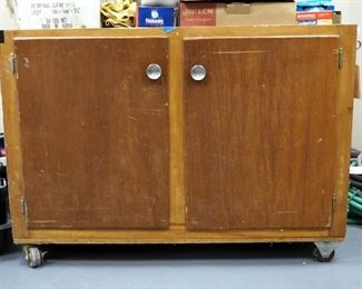 Custom Built Rolling Storage Cabinet, 34.5in x 48in x 14