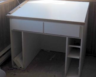 Anderson Hickey Co, 4 Drawer Metal Filing Cabinet, 52in x 18in x 25in, Custom Built 2 Drawer Drafting Table 39.5in x 44.75in x 33.5in