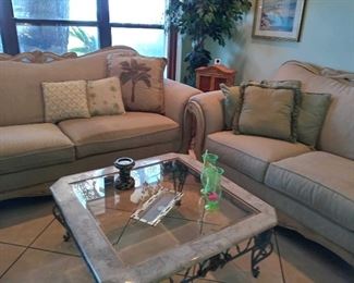 Sofa & loveseat and matching coffee & end tables