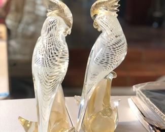 Vintage Murano Cockatoo Birds 
