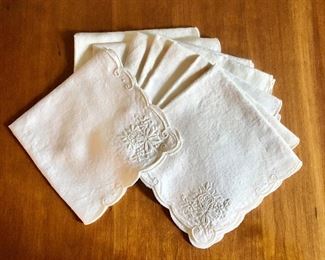 $25 - White embroidered napkins (8).  16" x 16" 