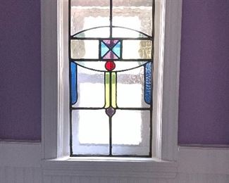 $125 Stained glass window 13.75" W by 27.25" H 
