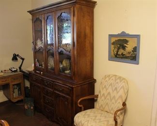 Two door plus center section china cabinet