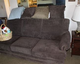 Flex Steel - Three cushion like new plush sofa - has always been covered