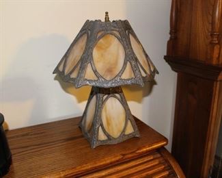 Boudoir lamp with caramel slag glass circa 1970s