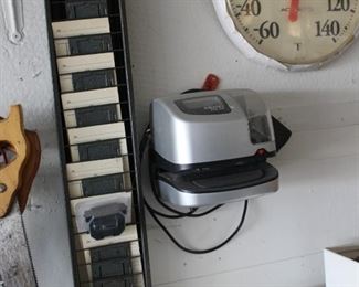 Vintage time card machine and holder