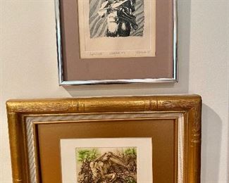 Contemporary etchings.