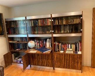 3 wall units, large selection of interesting books, many of them Polish.