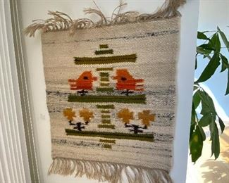 Danish modern woven tapestry. One of many throughout the home.