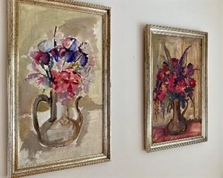 More original floral bouquets by listed Polish artist Krystyna Owczarska.