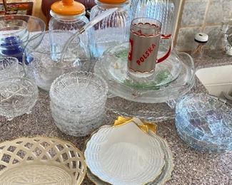 Limoge, Lenox & more serving pieces. Polska beer mug.