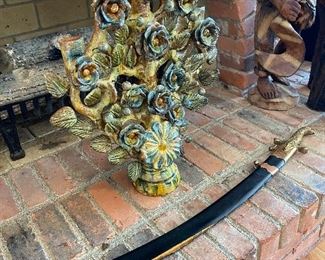 Extra large Mexican Tree of Life candle holder and Polish sword.