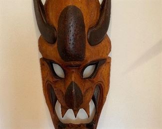Extra large wood carved mask.