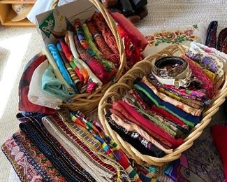 Scarves and belts.