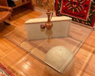 Modern glass coffee table.