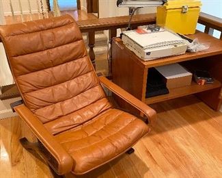 Mid Century Westnofa leather lounge chair.
