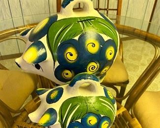 Mexican pottery piggy banks,