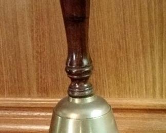 12" Brass School Bell with Wooden Handle