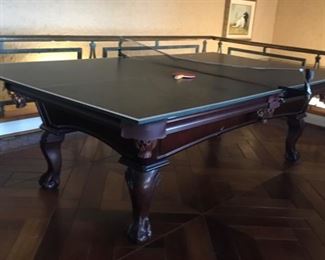 Beautiful Mahogony Pool Table with Ping Pong Table Top