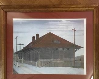 Church Hill Depot , framed and matted