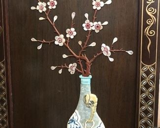 This 60 year old screen was purchased from the artisan who lived in Taiwan.