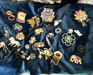 Beautiful broaches that sparkle are great for coat lapels.