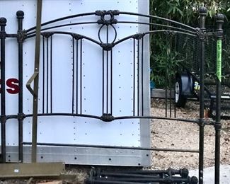 Iron bed and mattress/box springs ready for pickup.