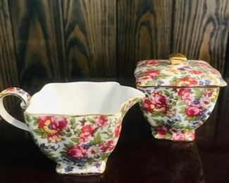 Beautiful English Sugar & Creamer
