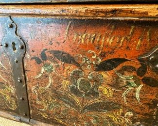 •	1850's Scandinavian Immigrant Trunk.