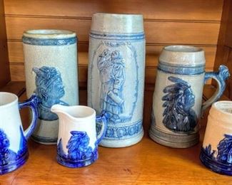 •	Collection of Sleepy Eye Pitchers and Vase