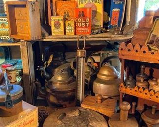 •	Antique Scandinavian Copper Tea Kettles