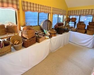 •	Large Selection of Antique Woven Baskets