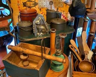 •	Primitive Sugar Nipper, Bobbins, Chocolate Mold