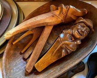 •	Carved Birch Scandinavian Nutcrackers