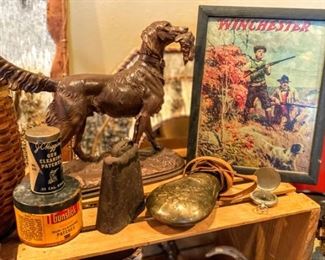 •	Cast Setter Statue, Vintage Winchester Print